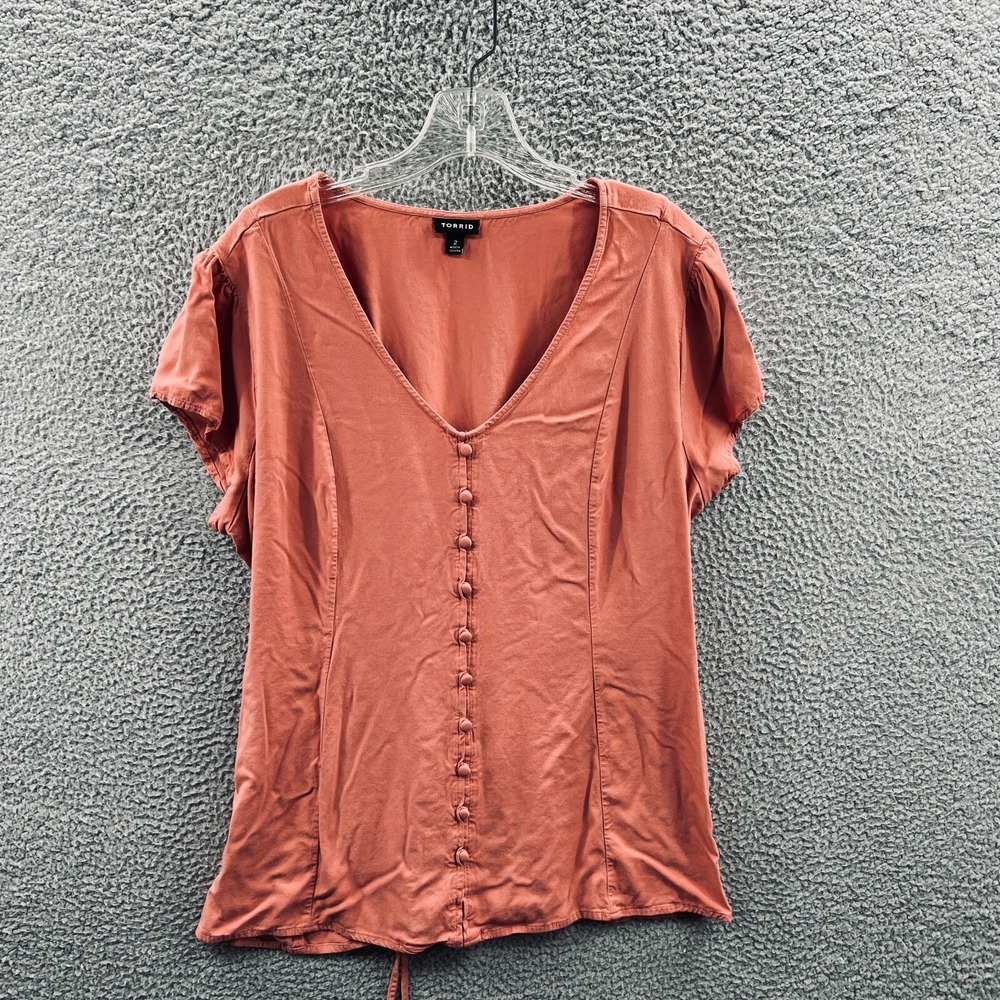 Torrid Womens Boho Top 2X Romantic Indie Lace Up Plus Size Feminine Coquette